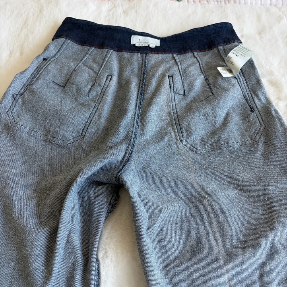 Anthropologie Dark Blue Wide-Leg Cropped Jeans | 27 - Picture 8 of 13